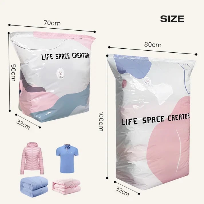 No-Pump Large Vacuum Storage Compression Bags