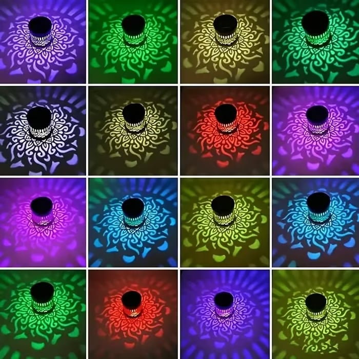 Solar Mandala Wall Light | Outdoor Garden Fence Projector Lamp