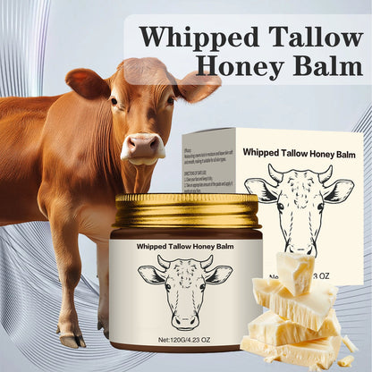 Natural Grass-Fed Beef Tallow Honey Balm – Whipped Moisturizer for Soft Skin