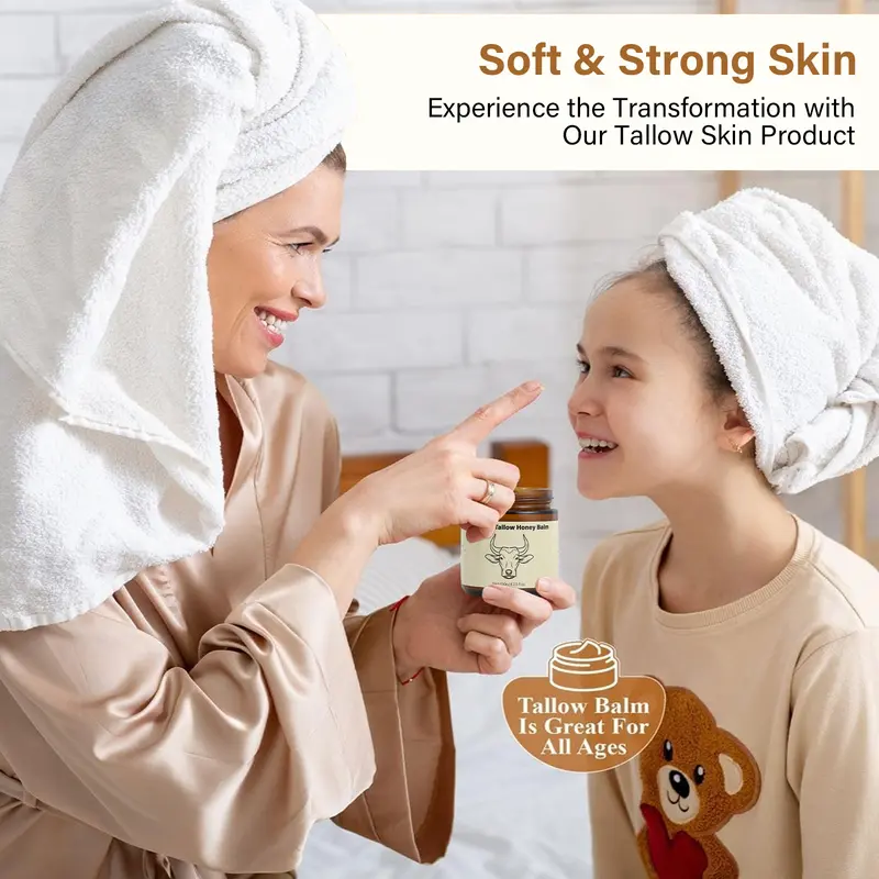 Natural Grass-Fed Beef Tallow Honey Balm – Whipped Moisturizer for Soft Skin