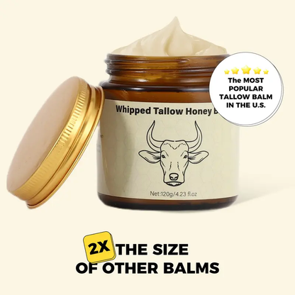 Natural Grass-Fed Beef Tallow Honey Balm – Whipped Moisturizer for Soft Skin