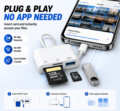 5-in-1 SD Card Reader for iPhone & USB-C