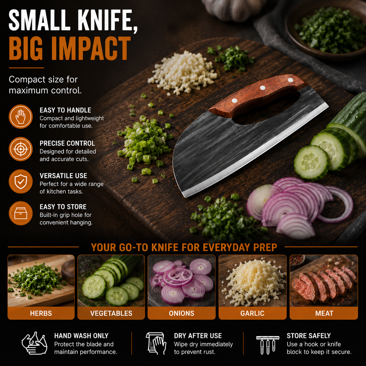 Hand-Forged Kitchen Slicing Cleaver