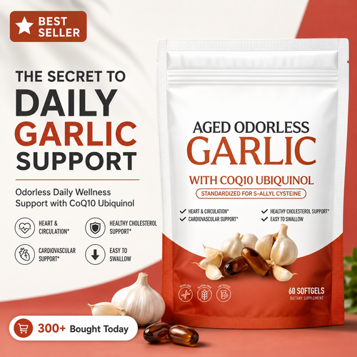 Aged Odorless Garlic Softgels - Promotes Cardiovascular Vitality