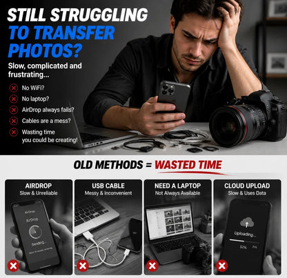 5-in-1 SD Card Reader for iPhone & USB-C