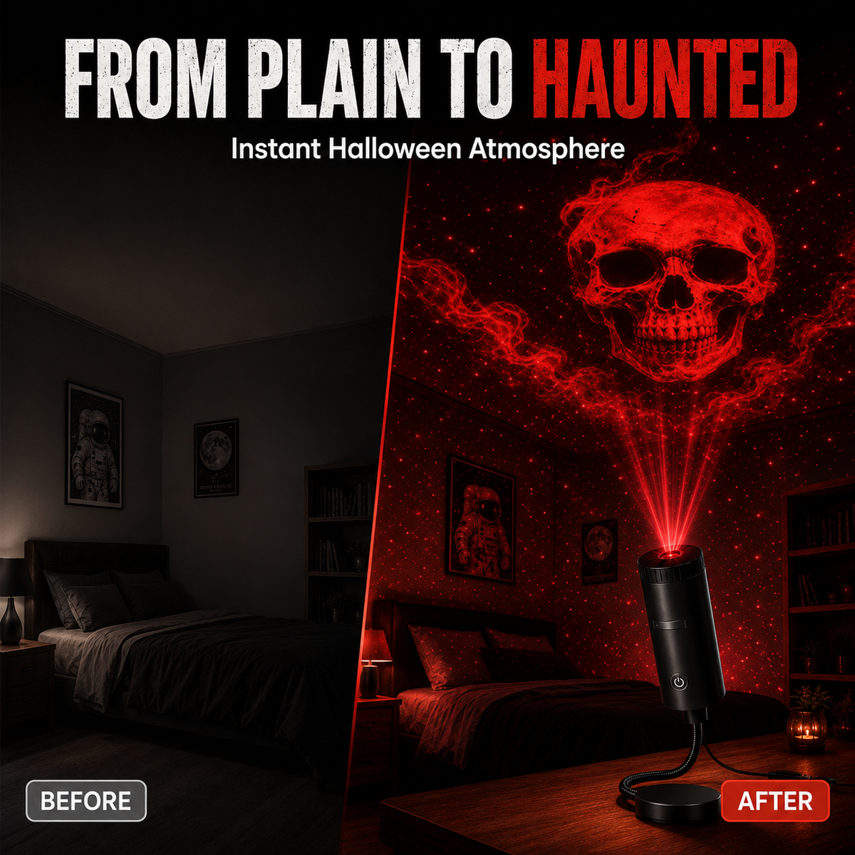 Plug-&-Play HD Star Projector: Halloween 6-Disc Set