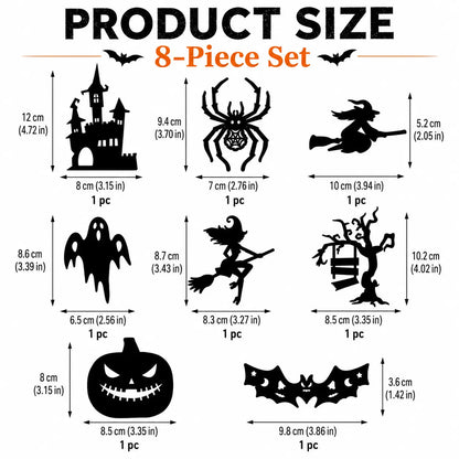 Halloween LED Silhouette Wall Stickers Battery Powered（8 PCS）
