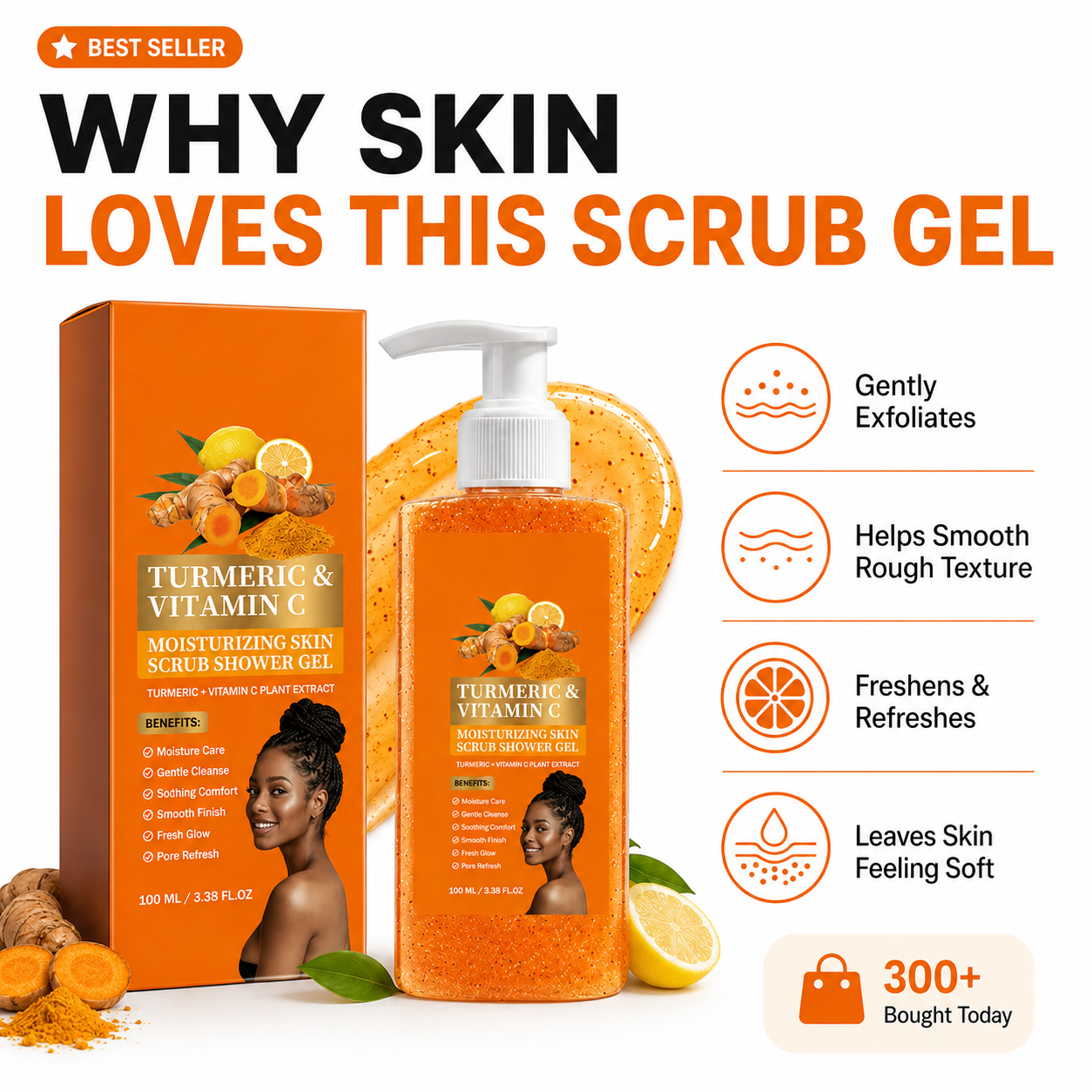 Turmeric Vitamin C Scrub Body Wash