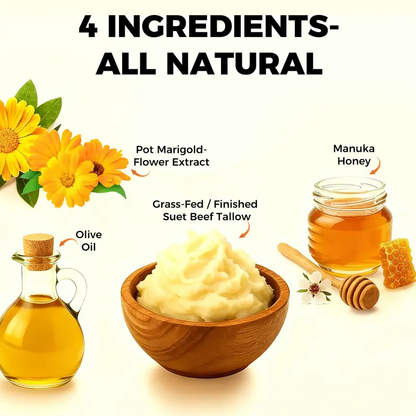 Natural Grass-Fed Beef Tallow Honey Balm – Whipped Moisturizer for Soft Skin