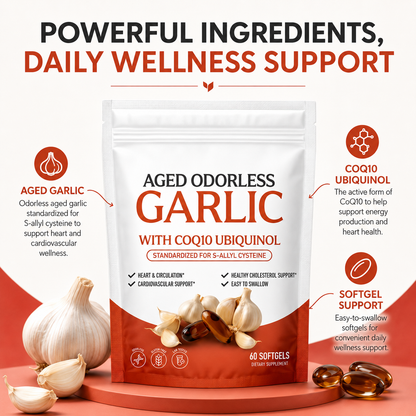 Aged Odorless Garlic Softgels - Promotes Cardiovascular Vitality