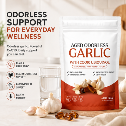 Aged Odorless Garlic Softgels - Promotes Cardiovascular Vitality
