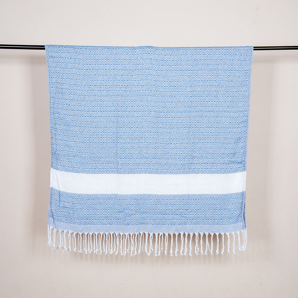 Lightweight Flat Weave XL Beach Towel for Pool, Travel & Summer Use