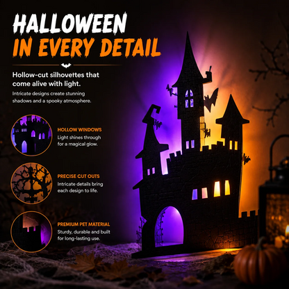 Halloween LED Silhouette Wall Stickers Battery Powered（8 PCS）