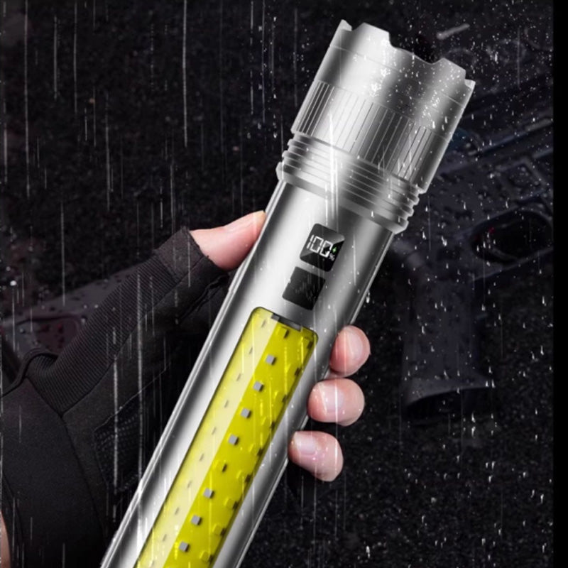 Rechargeable LED Flashlight with 12000mAh Battery, USB-C & Zoom