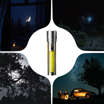 Rechargeable LED Flashlight with 12000mAh Battery, USB-C & Zoom